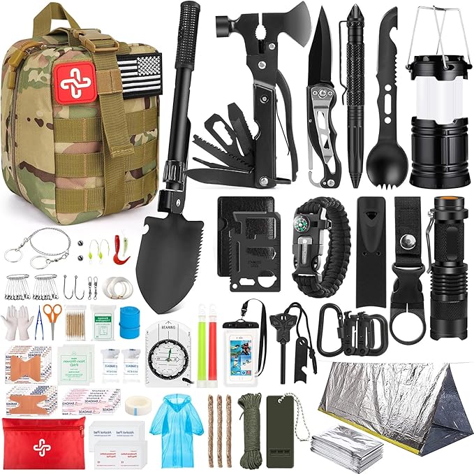 Survival Kit, Emergency Kit for Earthquake, Outdoor Adventure, Gifts for Men by HIHEGD