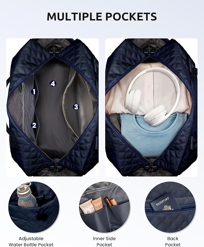Navy Blue Duffel Bag, Personalized Initial - Image 5