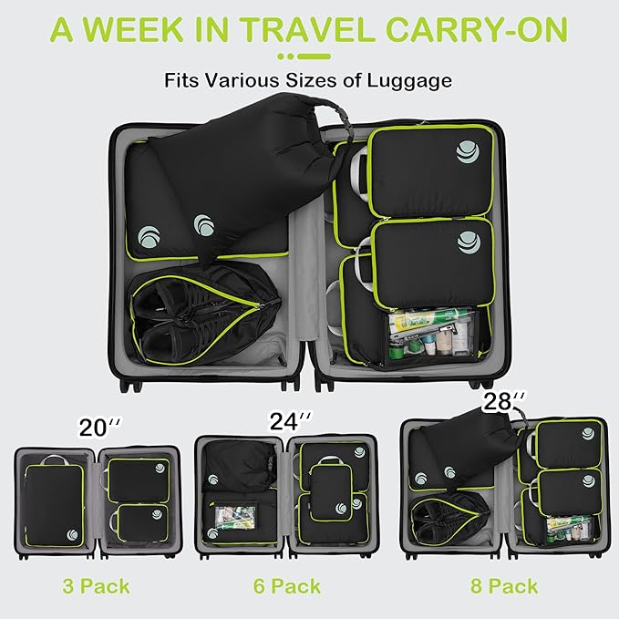Cipway Compression Packing Cubes, Lightweight Travel Luggage Organizers - Image 7