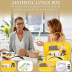 TuErCao Yellow Lunch Box for Women Insulated Lunch Bag for Young Ladies Lunch - Image 2