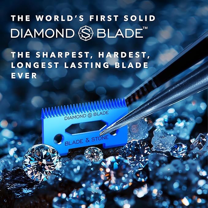 Blade & Stone™ Professional Barber Hair Clippers for Men PC801 Clipper | Diamond-S™ Blade | Micro-Gap Tech | Professional 7200 RPM Digital Motor, All-Metal, Cordless Clippers - Dark Night