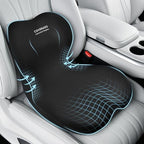 Coverado Car Seat Cushion and Lumbar Support Pillow One Piece, Memory Foam by COVERADOAUTO