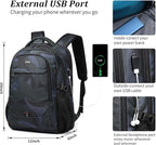 DUSLANG 17 Inch Travel Laptop Backpack Water Resistant Hiking Backpack - Image 2