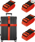 Luggage Straps for Suitcases TSA Approved Travel Belt 4 Pack by Chelmon by Chelmon