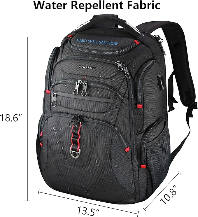 KROSER TSA Friendly Travel Laptop Backpack 17.3 inch XL Computer Backpack - Image 2