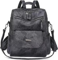 PU Leather Backpack Purse for Women Fashion Multipurpose Design Handbag Ladies by WYFJNX