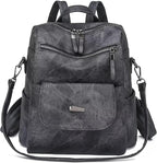PU Leather Backpack Purse for Women Fashion Multipurpose Design Handbag Ladies by WYFJNX