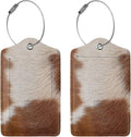 2 Pcs Funny Brown Cowhide Pattern Luggage Tag by Xovweinp