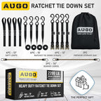 AUGO Ratchet Straps Heavy Duty 4 Pack -15 FT - 2200 LB Break Strength – - Cargo - Image 5