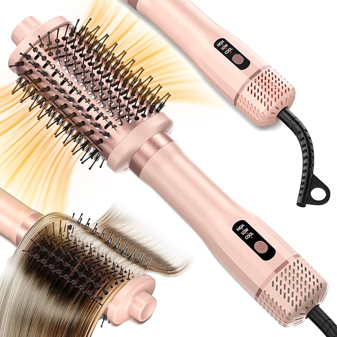 3-in-1 Hair Straightener Waves Curling Iron for Short & Long Hair Blow Out Dryer Brush Comb | Large Professional Salon Styling Tool Gift for Women,Men Hairstyles,Gfit for Men Women Teen