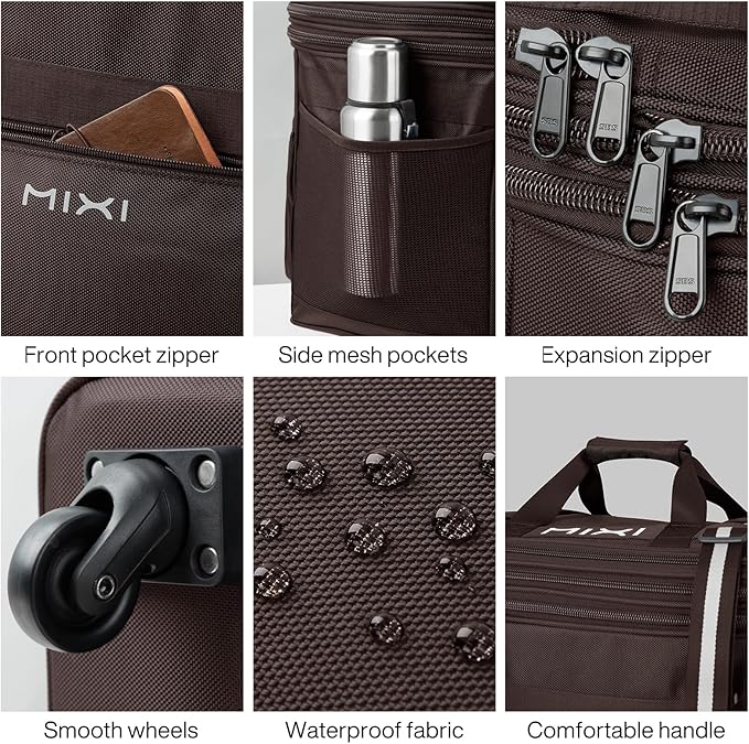 mixi Travel Bag with Wheels Expandable Foldable Luggage Bag Collapsible Rolling - Image 5