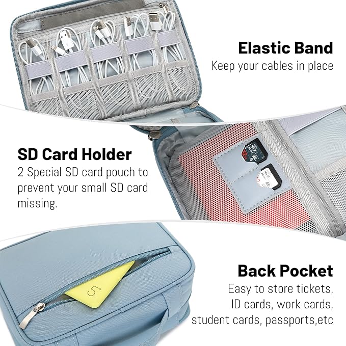 Lanola Electronic Organizer, Travel Cable Organizer Bag Pouch Electronic - Image 6
