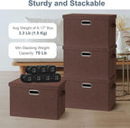 Large 17" 36 Quart Collapsible Stackable Storage Bins - Image 3