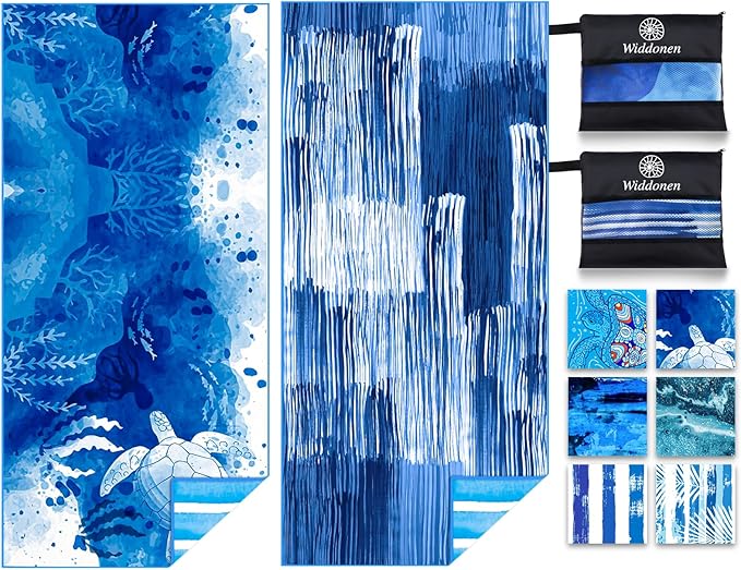 Lightweight Thin Microfiber Beach Towel Sand Free Quick Dry Absorbent Compact by WIDDONEN