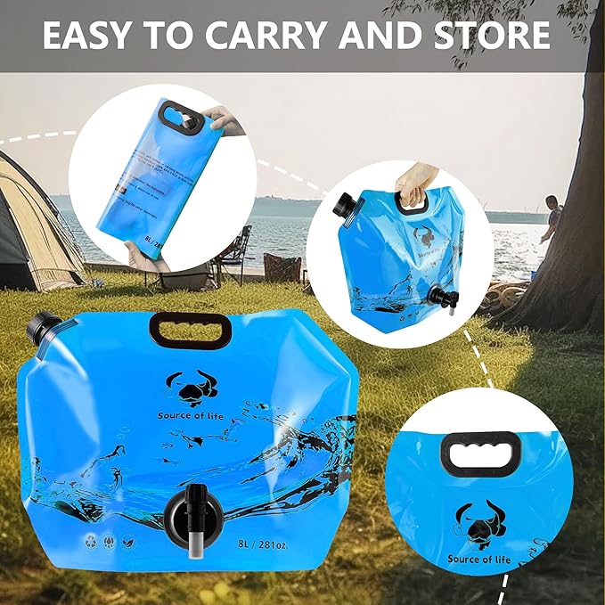 Collapsible 8L Water Storage Bag, BPA-Free Portable Folding Water Jug - Image 5