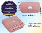 BlueHills Travel Blanket Pillow Rolled Premium Soft Plush Airplane Throw - Image 3