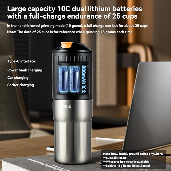 Portable Pour Over Coffee Maker, Rechargeable Electric Grinder - Image 5