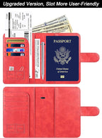 Airtag Passport Holder Cover Wallet Travel Essentials Leather Rfid Blocking - Image 2