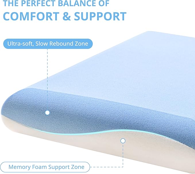 EGOHOME Cooling Memory Foam Pillow - Image 4