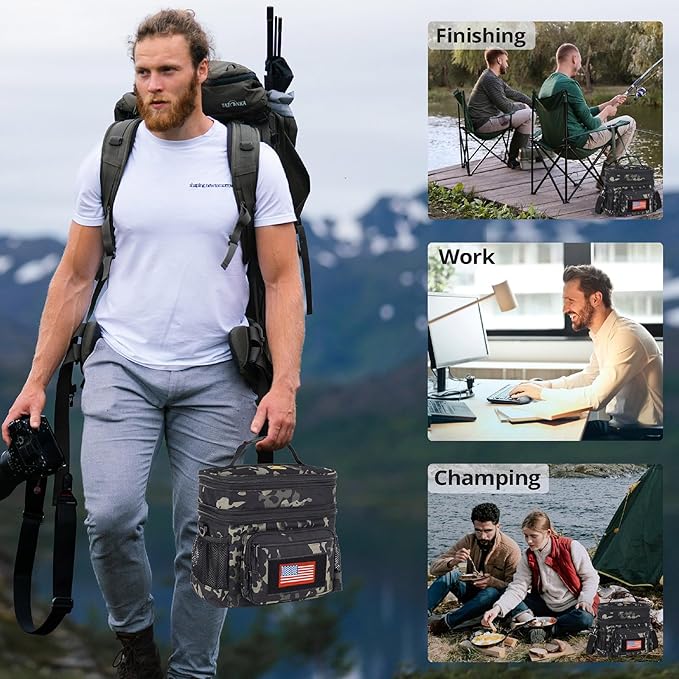 ATRIPACK Lunch Bag for Men, Double Deck Tactical Lunch Box Work - Image 2