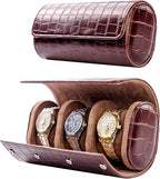 MR.OKAY 3 Watch Travel Case-Classic Leather Watch Case by MR.OKAY