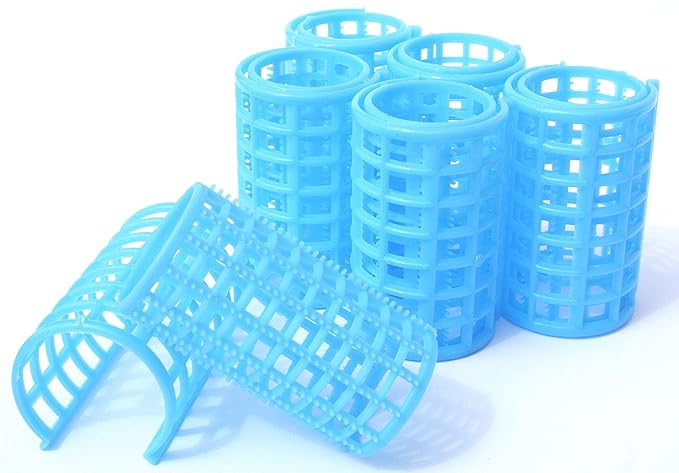 Kamay's Jumbo Hair Rollers Comb Curlers Clips Styling Rollers Hair Curls Wave Style Hairdressing Curlers Tools (Plastic Styling 36mm 1 1/2" 6PCS Random Clolor)
