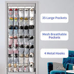 35 Pockets Over the Door Shoe Organizer, Hanging Shoe Organizer - Image 5