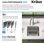 KRAUS Dex 17-inch Undermount 16 Gauge Stainless Steel Single Bowl Kitchen Sink - Image 4