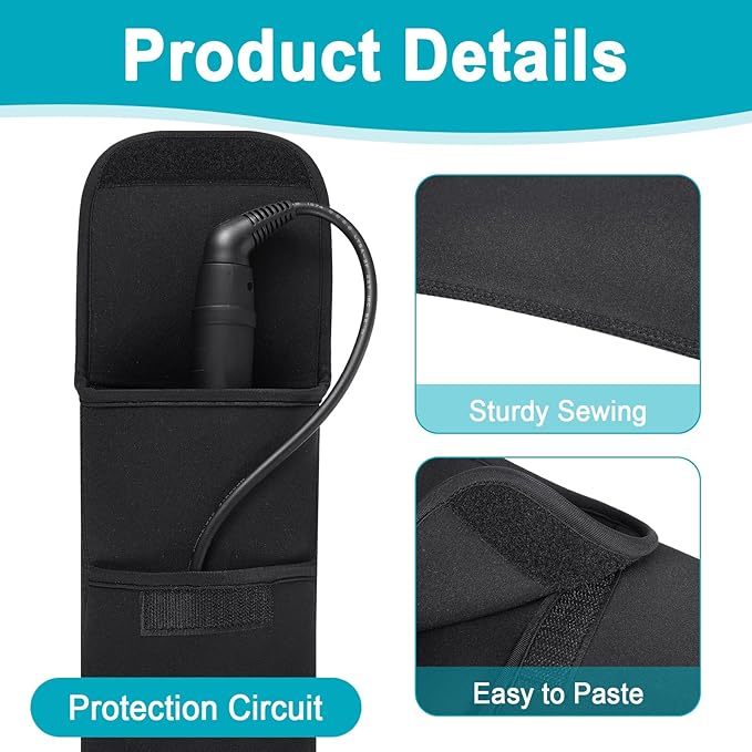 Shappy 2 Pcs Heat Resistant Hair Tools Bag Curling Iron Travel Case Cover Neoprene Flat Iron Holder Travel Case and Silicone Mat Pouch for Hot Hair Tools Storage Organizer(Classic Style)