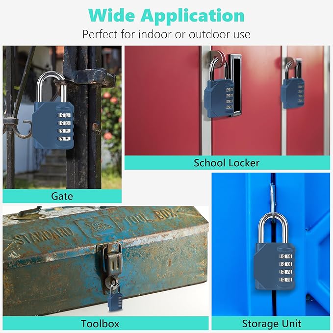 CL11BG Combination Lock, 4 Digit Outdoor Combination Padlock Set Your own - Image 7