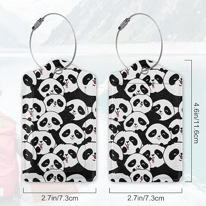 2Pcs Luggage Tag for Suitcase Panda Cartoon Cute Suitcase Tag - Image 2