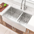 Lordear 36 Inch Double Bowl Farmhouse Kitchen Sink 36"x20-3/4"x10" Double Basin - Image 3