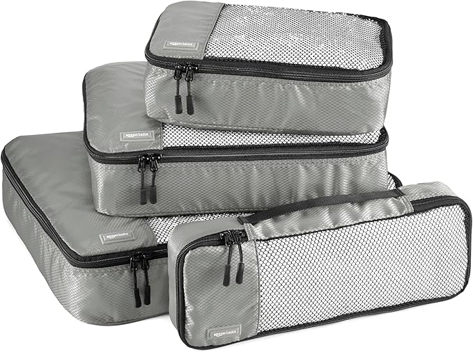 Amazon Basics Lightweight Packing Cubes Travel Organizer Set by AmazonBasics