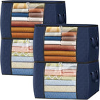 Fab totes 24 Gallons Clothes Storage, Foldable Thick Fabric Blanket Storage Bags by Fabtotes