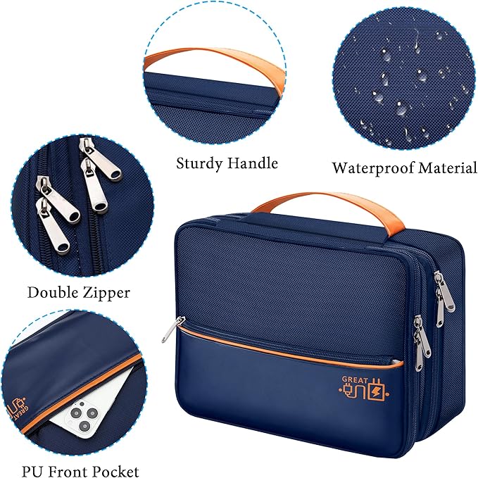 Electronic Organizer Travel Case, Travel Cord Organizer Case Portable - Image 3