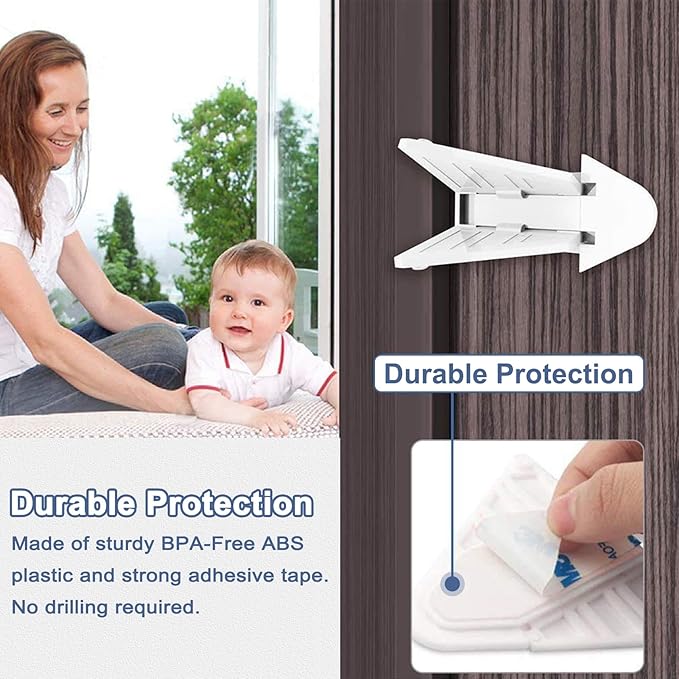 6-Pack Sliding Door Locks for Baby Safety, Viaky Child Cabinet Proofing Strong - Image 3