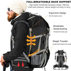 Loowoko 50L Hiking Backpack, Waterproof Camping Essentials Bag - Image 3