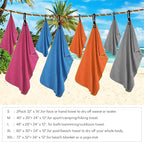 HOEAAS 2 Pack Microfiber Camping Towels, Quick Dry Towel, Super Absorbent Ultra - Image 3