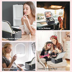 Travel Makeup Bag with LED Mirror – Waterproof Cosmetic Train Case with - Image 6