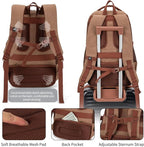 Tzowla Vintage Canvas Laptop Backpack - Image 5