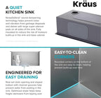 KRAUS Kore 17-Inch Undermount Workstation 16 Gauge Single Bowl Stainless Steel - Image 12