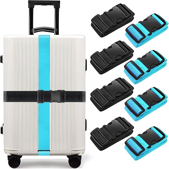 BILIONE 8 Pcs Luggage Straps, TSA Approved Add a Bag Premium Accessory by BILIONE