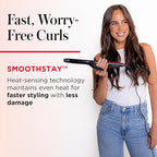 REVLON Smoothstay 1 Inch Curling Iron - Coconut Oil Infused Curling Wand Helps Enhance Shine & Smoothness,Creates Tight Bouncy Curls,and Reduced Frizz,(Pack of 3)