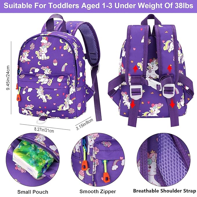 Accmor Toddler Harness Backpack Leash, Cute Baby Unicorn Backpacks - Image 2