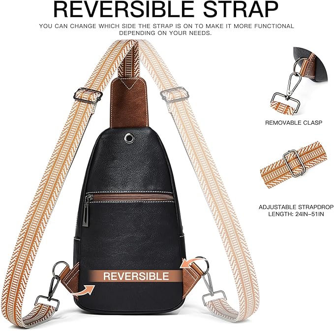 7L Sling Bag for Women Men Leather Small Sling Backpack Daypack Anti Theft - Image 7