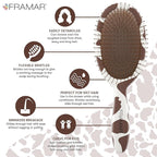 FRAMAR Cow Print Hair Brush Detangler, Detangling Hairbrush For Women, Wet Hair Brush For Girls, Hair Detangler Brush, Wet Hairbrush, Hairbrushes, Girls Hairbrush Detangler, Reduces Frizz – Cow Print