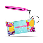 Almost Famous Tropico Getaway 0.5 inches Mini Tourmaline & Ceramic Hair Straightener Flat Iron with Stunning Travel Bag with Set Temperature, All Hairstyles (Waikiki)