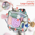 F-color Mesh Shower Caddy Portable, Upgrade Deeper 7 Pockets Shower Bag Basket - Image 2