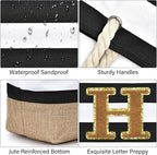 Becokan Beach Bag Initial Beach Tote - Image 2
