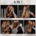 AOMEES Professional Hot Air Styler & Drying System, 6 in 1 Powerful Hair Dryer Brush • Styling Without Heat Damage, with Air Curler, Hair Dryer, Volumizer, Hair Straightener, Smooth Comb